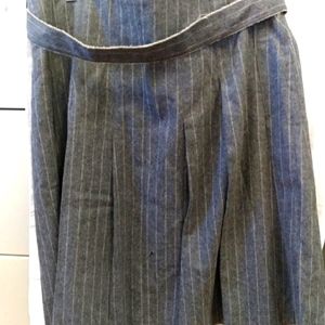 Gunex Davide Cenci Skirt 10 USA Gray Pleated Pencil  Knee length High Zipper